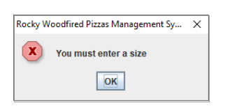 Entering size 